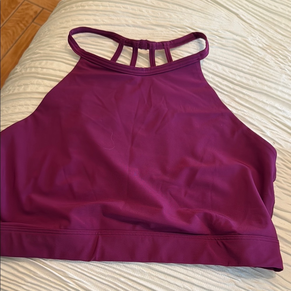 Women's High Neck Burgundy Bralette
